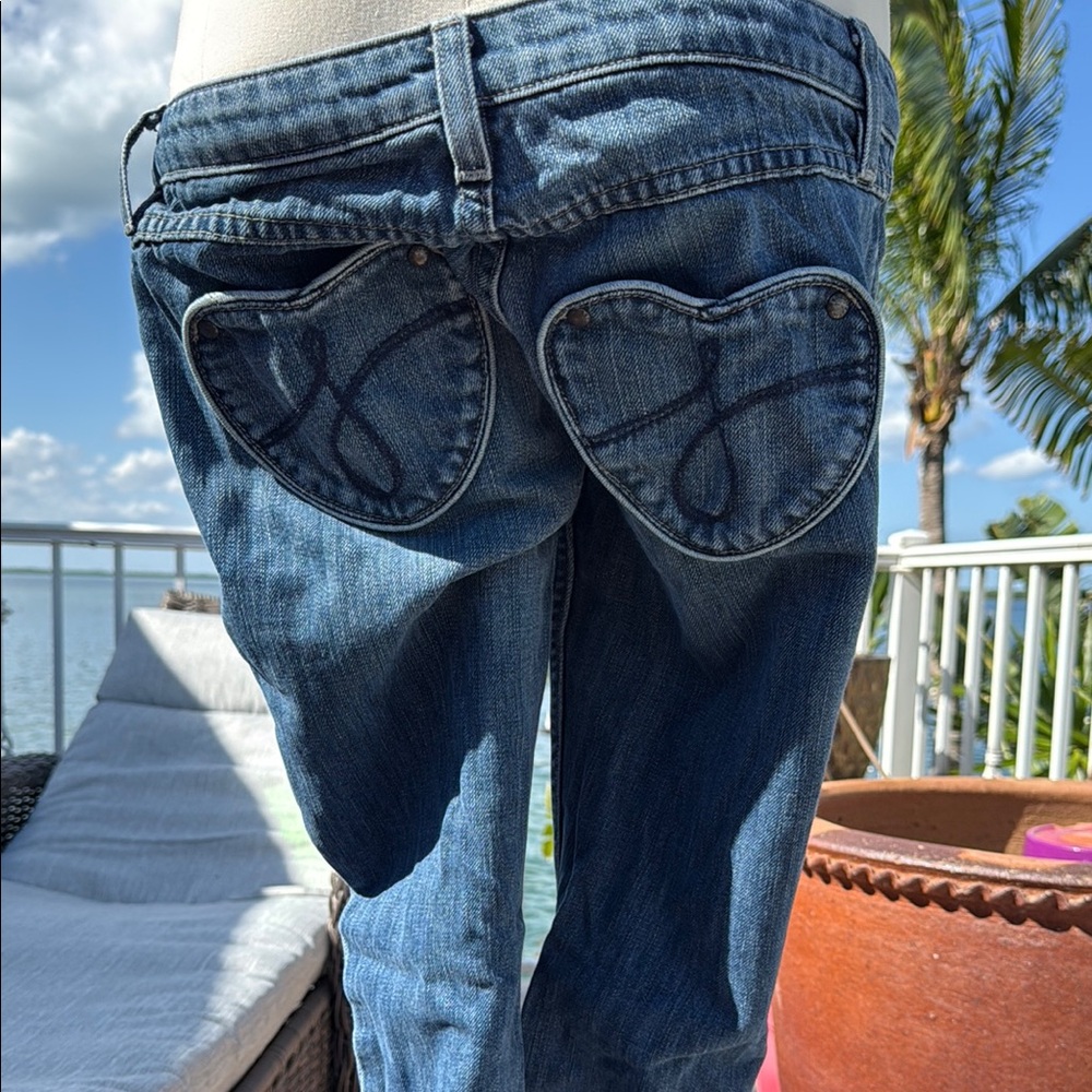 Heart Pocket Blue Jeans
